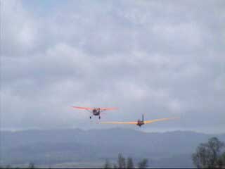 (Glider being towed)